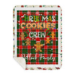 Personalized Gift Tartan Plaid Blanket Clan Pollock With Christmas Cookie Baking Crew Christmas Gift Sherpa Blanket, tartan sherpa blanket,buffalo plaid sherpa blanket,christmas sherpa blanket,Christmas Throw Blanket,green plaid sherpa blanket,green sherpa blanket