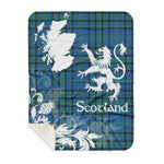Sherpa Blanket - Tartan Blanket Thistle and Lion Scottish Clan Matheson Hunting Ancient Plaid Blanket, plaid sherpa blanket queen,purple sherpa blanket,queen sherpa blanket,queen size sherpa blanket,red sherpa blanket,scottish tartan blankets,sherpa blanket,sherpa christmas blanket