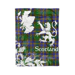 Scotstee Shop Tartan Plaid Fleece Blankets Thistle and Lion Scottish Clan Strange of Balcaskie Plaid Blanket