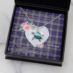 Sea Turtle Necklace Gift for My Beautiful Girlfriend Valentines Necklace Clan Kinnaird Tartan Blue Turtle Necklace
