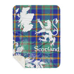Sherpa Blanket - Tartan Blanket Thistle and Lion Scottish Clan US Marine Plaid Blanket, plaid sherpa blanket queen,purple sherpa blanket,queen sherpa blanket,queen size sherpa blanket,red sherpa blanket,scottish tartan blankets,sherpa blanket,sherpa christmas blanket