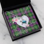 Sea Turtle Necklace Gift for My Beautiful Girlfriend Valentines Necklace Clan Selkirk Tartan Blue Turtle Necklace