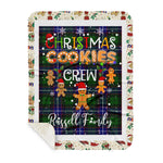 Personalized Gift Tartan Plaid Blanket Clan Russell With Christmas Cookie Baking Crew Christmas Gift Sherpa Blanket, tartan sherpa blanket,buffalo plaid sherpa blanket,christmas sherpa blanket,Christmas Throw Blanket,green plaid sherpa blanket,green sherpa blanket
