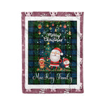 Personalized Gift Tartan Plaid Blanket Clan MacKay With Funny Santa Snowman Reindeer Merry Christmas Fleece Blanket, Home Living Room, Plaid Blanket, Tartan Blanket, Scottish Blanket, Buffalo fleece blanket, Christmas Blanket