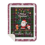 Personalized Gift Tartan Plaid Blanket Clan Carruthers With Funny Santa Snowman Reindeer Merry Christmas Gift Sherpa Blanket, blue plaid sherpa blanket,blue tartan sherpa blanket,Buchan,buffalo plaid sherpa blanket,christmas sherpa blanket,Christmas Throw Blanket