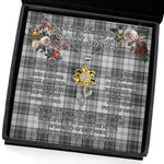 To My Beautiful Soulmate Sunflower Necklace In Your Eyes I Have Found My Home Clan Douglas Grey Modern Tartan Jewelry For Girlfriend, Tartan Sunflower Pendant Necklace, Scottish Tartan Jewelry, valentine necklace, necklace girlfriend, necklace for wife, cute necklaces for girlfriend, jewelry for girlfriend, to my soulmate necklace, to my future wife necklace