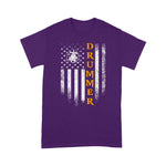 Scotstee Shop - Vintage USA Drummer American Flag Drums Patriotic Cool Gift 4th Of July Shirt
