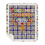 Personalized Gift Tartan Plaid Blanket Clan Livingstone Dress With Christmas Cookie Baking Crew Christmas Gift Sherpa Blanket, tartan sherpa blanket,buffalo plaid sherpa blanket,christmas sherpa blanket,Christmas Throw Blanket,green plaid sherpa blanket,green sherpa blanket