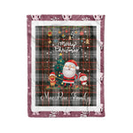 Personalized Gift Tartan Plaid Blanket Clan MacRae Hunting Weathered With Funny Santa Snowman Reindeer Merry Christmas Fleece Blanket, Home Living Room, Plaid Blanket, Tartan Blanket, Scottish Blanket, Buffalo fleece blanket, Christmas Blanket