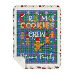 Personalized Gift Tartan Plaid Blanket Clan Pitcairn With Christmas Cookie Baking Crew Christmas Gift Sherpa Blanket, tartan sherpa blanket,buffalo plaid sherpa blanket,christmas sherpa blanket,Christmas Throw Blanket,green plaid sherpa blanket,green sherpa blanket
