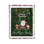 Personalized Gift Tartan Plaid Blanket Clan MacAlpine Modern With Funny Santa Snowman Reindeer Merry Christmas Fleece Blanket, Home Living Room, Plaid Blanket, Tartan Blanket, Scottish Blanket, Buffalo fleece blanket, Christmas Blanket