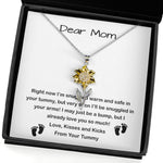 Sunflower Pendant Necklace - Mom Necklace, Mom To Be Necklace, Pregnancy Gift For Mom To Be, Mommy Present From Unborn Baby, Gift For Expecting Moms