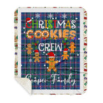 Personalized Gift Tartan Plaid Blanket Clan Cooper With Christmas Cookie Baking Crew Christmas Gift Sherpa Blanket, tartan sherpa blanket,buffalo plaid sherpa blanket,christmas sherpa blanket,Christmas Throw Blanket,green plaid sherpa blanket,green sherpa blanket