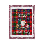 Personalized Gift Tartan Plaid Blanket Clan Riddell With Funny Santa Snowman Reindeer Merry Christmas Fleece Blanket, Home Living Room, Plaid Blanket, Tartan Blanket, Scottish Blanket, Buffalo fleece blanket, Christmas Blanket