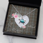 Sea Turtle Necklace Gift for My Beautiful Girlfriend Valentines Necklace Clan Outlander Fraser Tartan Blue Turtle Necklace