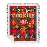 Personalized Gift Tartan Plaid Blanket Clan Nicolson With Christmas Cookie Baking Crew Christmas Gift Sherpa Blanket, tartan sherpa blanket,buffalo plaid sherpa blanket,christmas sherpa blanket,Christmas Throw Blanket,green plaid sherpa blanket,green sherpa blanket