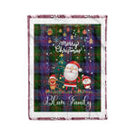 Personalized Gift Tartan Plaid Blanket Clan Blair With Funny Santa Snowman Reindeer Merry Christmas Fleece Blanket, Home Living Room, Plaid Blanket, Tartan Blanket, Scottish Blanket, Buffalo fleece blanket, Christmas Blanket