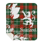Sherpa Blanket - Tartan Blanket Thistle and Lion Scottish Clan Prince Of Wales Plaid Blanket, plaid sherpa blanket queen,purple sherpa blanket,queen sherpa blanket,queen size sherpa blanket,red sherpa blanket,scottish tartan blankets,sherpa blanket,sherpa christmas blanket