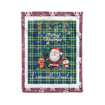 Personalized Gift Tartan Plaid Blanket Clan Learmonth With Funny Santa Snowman Reindeer Merry Christmas Fleece Blanket, Home Living Room, Plaid Blanket, Tartan Blanket, Scottish Blanket, Buffalo fleece blanket, Christmas Blanket