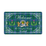 Doormat - Welcome Mat Scottish Clan Badge Douglas Ancient Tartan Door Mat, Plaid Doormat With Thistle and Two Lion Scottish