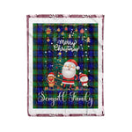 Personalized Gift Tartan Plaid Blanket Clan Sempill With Funny Santa Snowman Reindeer Merry Christmas Fleece Blanket, Home Living Room, Plaid Blanket, Tartan Blanket, Scottish Blanket, Buffalo fleece blanket, Christmas Blanket