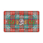 Doormat - Welcome Mat Scottish Clan Badge Dunbar Ancient Tartan Door Mat, Plaid Doormat With Thistle and Two Lion Scottish