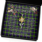 To My Beautiful Soulmate Sunflower Necklace In Your Eyes I Have Found My Home Clan Watson Modern Tartan Jewelry For Girlfriend, Tartan Sunflower Pendant Necklace, Scottish Tartan Jewelry, valentine necklace, necklace girlfriend, necklace for wife, cute necklaces for girlfriend, jewelry for girlfriend, to my soulmate necklace, to my future wife necklace