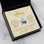 To My Loving Mom Necklace You Are Important To Me Gift For Her Mother's Day Mother's Day  Sea Turtle Necklace
