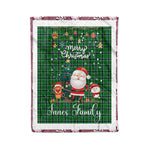 Personalized Gift Tartan Plaid Blanket Clan Innes Hunting With Funny Santa Snowman Reindeer Merry Christmas Fleece Blanket, Home Living Room, Plaid Blanket, Tartan Blanket, Scottish Blanket, Buffalo fleece blanket, Christmas Blanket