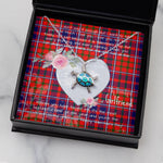 Sea Turtle Necklace Gift for My Beautiful Girlfriend Valentines Necklace Clan Cameron Of Lochiel Modern Tartan Blue Turtle Necklace