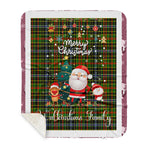 Personalized Gift Tartan Plaid Blanket Clan Walkinshaw With Funny Santa Snowman Reindeer Merry Christmas Gift Sherpa Blanket, blue plaid sherpa blanket,blue tartan sherpa blanket,Buchan,buffalo plaid sherpa blanket,christmas sherpa blanket,Christmas Throw Blanket