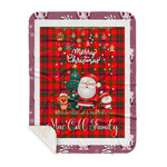Scotstee Shop - Personalized Gift Tartan Plaid Blanket Clan MacColl Modern With Funny Santa Snowman Reindeer Merry Christmas Gift Sherpa Blanket