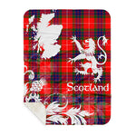 Sherpa Blanket - Tartan Blanket Thistle and Lion Scottish Clan Abernethy Plaid Blanket, plaid sherpa blanket queen,purple sherpa blanket,queen sherpa blanket,queen size sherpa blanket,red sherpa blanket,scottish tartan blankets,sherpa blanket,sherpa christmas blanket