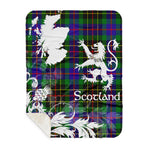 Sherpa Blanket - Tartan Blanket Thistle and Lion Scottish Clan Brodie Hunting Plaid Blanket, plaid sherpa blanket queen,purple sherpa blanket,queen sherpa blanket,queen size sherpa blanket,red sherpa blanket,scottish tartan blankets,sherpa blanket,sherpa christmas blanket