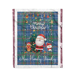 Personalized Gift Tartan Plaid Blanket Clan MacHardy With Funny Santa Snowman Reindeer Merry Christmas Fleece Blanket, Home Living Room, Plaid Blanket, Tartan Blanket, Scottish Blanket, Buffalo fleece blanket, Christmas Blanket