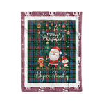 Personalized Gift Tartan Plaid Blanket Clan Byres With Funny Santa Snowman Reindeer Merry Christmas Fleece Blanket, Home Living Room, Plaid Blanket, Tartan Blanket, Scottish Blanket, Buffalo fleece blanket, Christmas Blanket