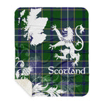 Sherpa Blanket - Tartan Blanket Thistle and Lion Scottish Clan Wishart Hunting Plaid Blanket, plaid sherpa blanket queen,purple sherpa blanket,queen sherpa blanket,queen size sherpa blanket,red sherpa blanket,scottish tartan blankets,sherpa blanket,sherpa christmas blanket