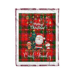 Personalized Gift Tartan Plaid Blanket Clan Crief With Funny Santa Snowman Reindeer Merry Christmas Fleece Blanket, Home Living Room, Plaid Blanket, Tartan Blanket, Scottish Blanket, Buffalo fleece blanket, Christmas Blanket