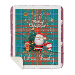 Personalized Gift Tartan Plaid Blanket Clan Wilson Ancient With Funny Santa Snowman Reindeer Merry Christmas Gift Sherpa Blanket, blue plaid sherpa blanket,blue tartan sherpa blanket,Buchan,buffalo plaid sherpa blanket,christmas sherpa blanket,Christmas Throw Blanket