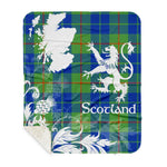 Sherpa Blanket - Tartan Blanket Thistle and Lion Scottish Clan Barclay Hunting Ancient Plaid Blanket, plaid sherpa blanket queen,purple sherpa blanket,queen sherpa blanket,queen size sherpa blanket,red sherpa blanket,scottish tartan blankets,sherpa blanket,sherpa christmas blanket