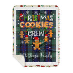 Personalized Gift Tartan Plaid Blanket Clan MacKenzie Modern Blue With Christmas Cookie Baking Crew Christmas Gift Sherpa Blanket, tartan sherpa blanket,buffalo plaid sherpa blanket,christmas sherpa blanket,Christmas Throw Blanket,green plaid sherpa blanket,green sherpa blanket