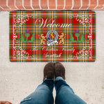 Doormat - Welcome Mat Scottish Clan Badge Chattan Tartan Door Mat, Plaid Doormat With Thistle and Two Lion Scottish