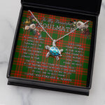 Sea Turtle Necklace To My Beautiful Soulmate Necklace In Your Eyes I Have Found My Home Clan MenZies Tartan Blue Turtle Necklace