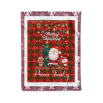 Personalized Gift Tartan Plaid Blanket Clan Prince of Rothesay With Funny Santa Snowman Reindeer Merry Christmas Fleece Blanket, Home Living Room, Plaid Blanket, Tartan Blanket, Scottish Blanket, Buffalo fleece blanket, Christmas Blanket-Recovered