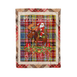 Personalized Gift Plaid Tartan Blanket Clan Ogilvie Of Airlie Ancient With Moose Lover Xmas Gift Santa Riding Christmas Fleece Blanket