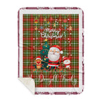 Personalized Gift Tartan Plaid Blanket Clan MacDougall of Lochcarron With Funny Santa Snowman Reindeer Merry Christmas Gift Sherpa Blanket, blue plaid sherpa blanket,blue tartan sherpa blanket,Buchan,buffalo plaid sherpa blanket,christmas sherpa blanket,Christmas Throw Blanket