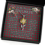 To My Beautiful Soulmate Sunflower Necklace In Your Eyes I Have Found My Home Clan Fotheringham Tartan Jewelry For Girlfriend, Tartan Sunflower Pendant Necklace, Scottish Tartan Jewelry, valentine necklace, necklace girlfriend, necklace for wife, cute necklaces for girlfriend, jewelry for girlfriend, to my soulmate necklace, to my future wife necklace