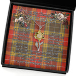 To My Beautiful Soulmate Sunflower Necklace In Your Eyes I Have Found My Home Clan Buchanan Old Set Weathered Tartan Jewelry For Girlfriend, Tartan Sunflower Pendant Necklace, Scottish Tartan Jewelry, valentine necklace, necklace girlfriend, necklace for wife, cute necklaces for girlfriend, jewelry for girlfriend, to my soulmate necklace, to my future wife necklace