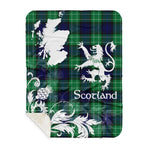 Sherpa Blanket - Tartan Blanket Thistle and Lion Scottish Clan Abercrombie Plaid Blanket, plaid sherpa blanket queen,purple sherpa blanket,queen sherpa blanket,queen size sherpa blanket,red sherpa blanket,scottish tartan blankets,sherpa blanket,sherpa christmas blanket