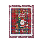 Personalized Gift Tartan Plaid Blanket Clan Shaw With Funny Santa Snowman Reindeer Merry Christmas Fleece Blanket, Home Living Room, Plaid Blanket, Tartan Blanket, Scottish Blanket, Buffalo fleece blanket, Christmas Blanket